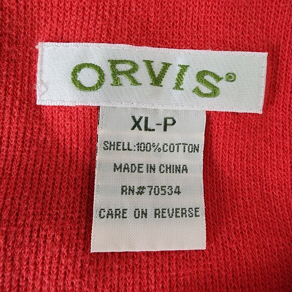 Orvis Women Sweater Size XL Petite Red Long Sleeve Pullover Cotton Outdoors Knit - Picture 9 of 10